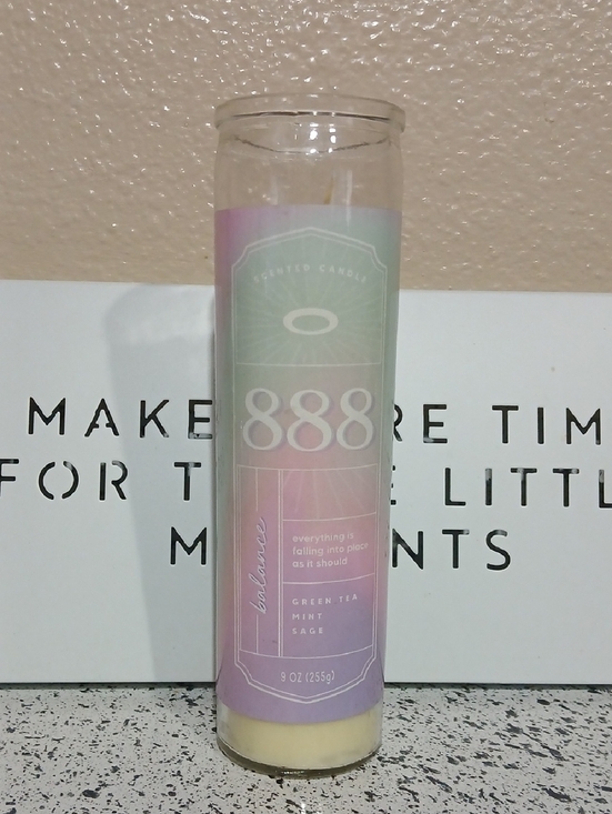 Other - 888 Green Tea Mint Sage Scented Candle - Pastel Multicolor